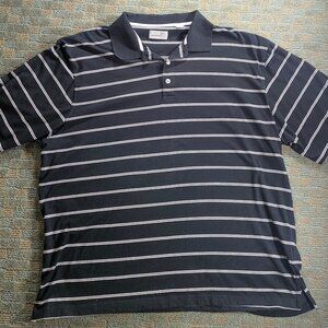 Ashworth Golf Polo 3XL Polyester Cotton Blend Black Stripe XXXL